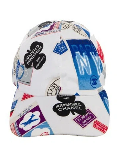 Pre-owned Chanel Cotton Printed Baseball Cap In White