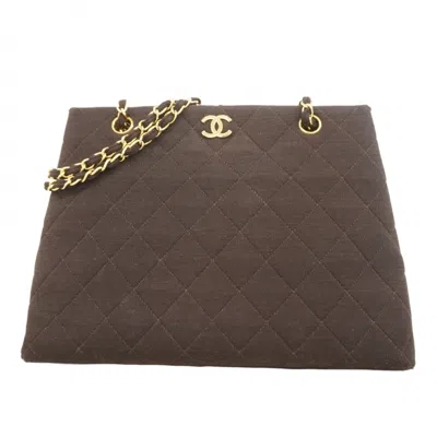 Pre-owned Chanel Cotton Shoulder Bag () In Brown