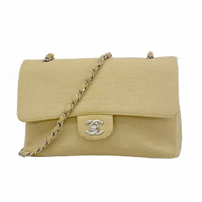 Pre-owned Chanel Cotton Shoulder Bag () In Sand