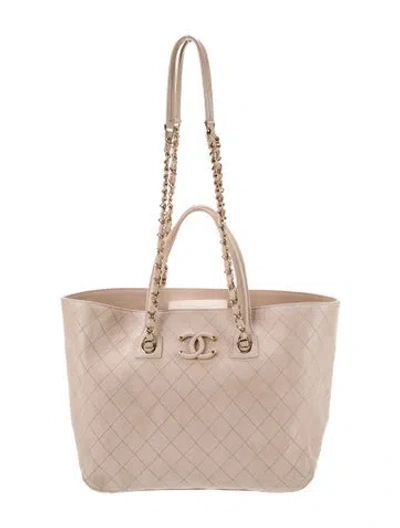 Pre-owned Chanel Covered Cc Tote In Neutral