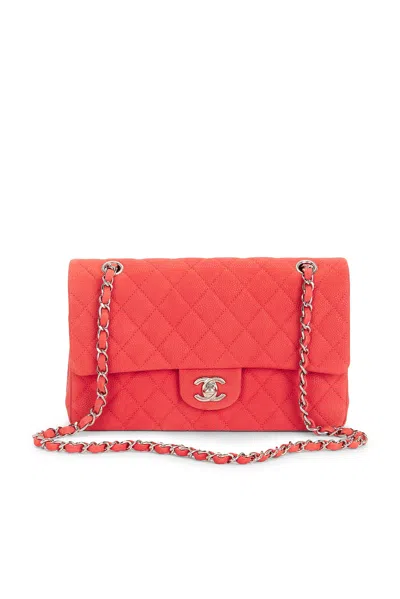 Pre-owned Chanel Cowhide Classic Double Flap Bag In Orange