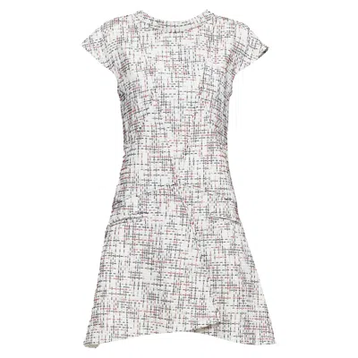 Pre-owned Chanel Cream Red Tweed Dress In White