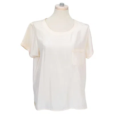 Pre-owned Chanel Cream Silk Blouse Size 42 In White