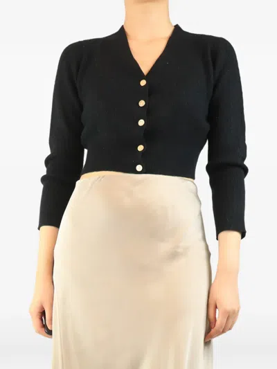 Pre-owned Chanel Cropped Cardigan In Black