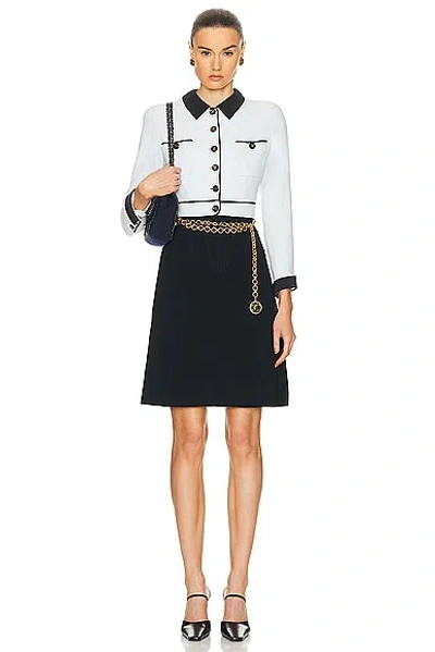 Pre-owned Chanel Cropped Jacket & Skirt Set In Black & White