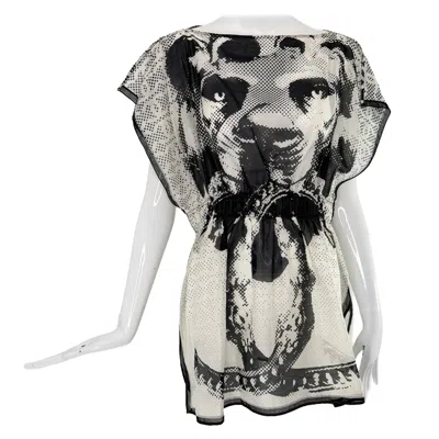 Pre-owned Chanel Cruise 2010 Paris-venise Collection Lion/leo Silk Cotton Tunic Mini Dress In Gray