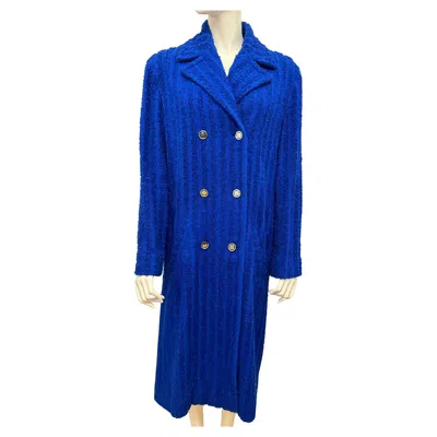 Pre-owned Chanel Cruise 2019 La Pausa Collection Royal Blue Fantasy Tweed Runway Coat