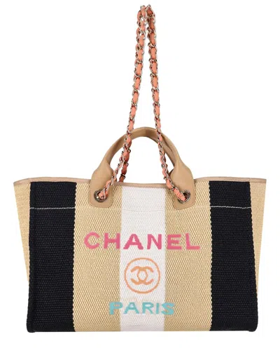 Pre-owned Chanel Cruise 2020 Ltd Edition Striped Deauville Large Tote (authentic Pre-loved) In Multi