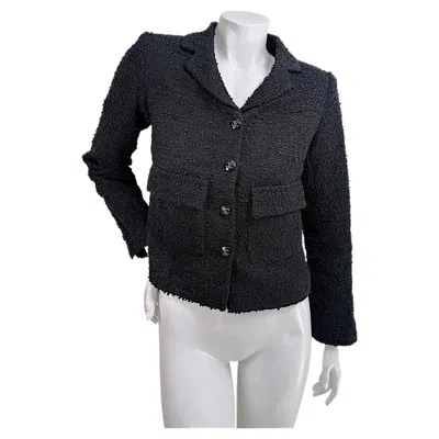 Pre-owned Chanel Cruise 2021 Runway Black Bouclé Tweed Jacket, Look 13 Colorway Variation