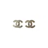 Chanel Crystal Cc Logo Stud Earrings