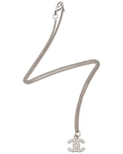 Chanel Crystal Cc Necklace (authentic Pre-loved) In Metallic