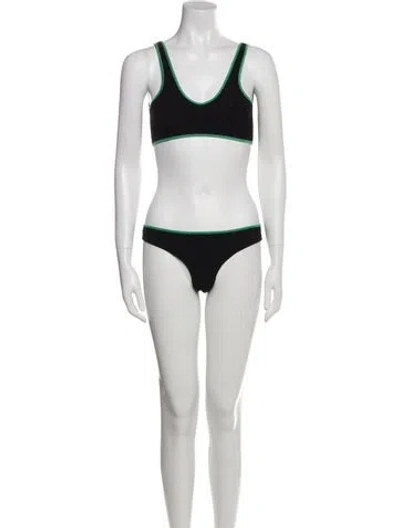 Pre-owned Chanel Crystal Embellishments Bikini In Black