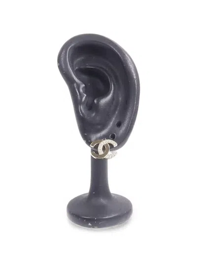 Pre-owned Chanel Crystal-embellished Earrings In Gold