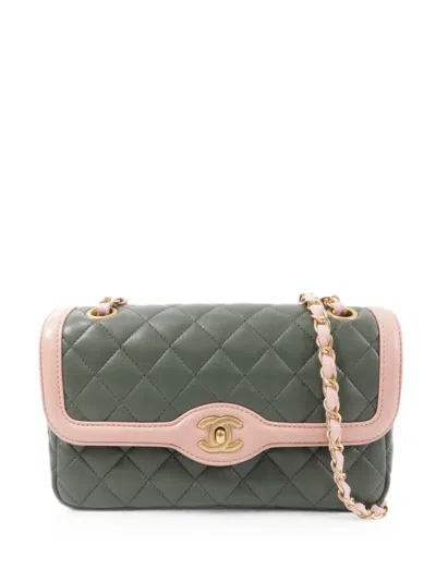 Pre-owned Chanel Cuba Cc Turn-lock Shoulder Bag In Green