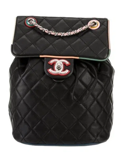 Pre-owned Chanel Cuba Color Urban Spirit Backpack In Black