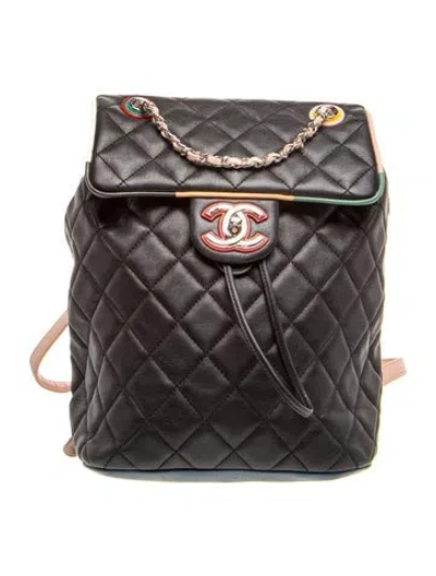 Pre-owned Chanel Cuba Color Urban Spirit Backpack In Black