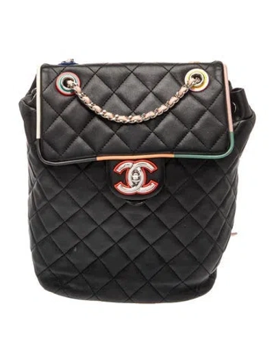 Pre-owned Chanel Cuba Color Urban Spirit Backpack In Black