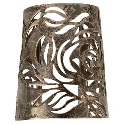 Pre-owned Chanel Cuff Bracelet In Openwork Silver In Multi