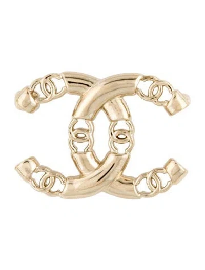 Pre-owned Chanel Cut-out Cc Pin Brooch In Multi