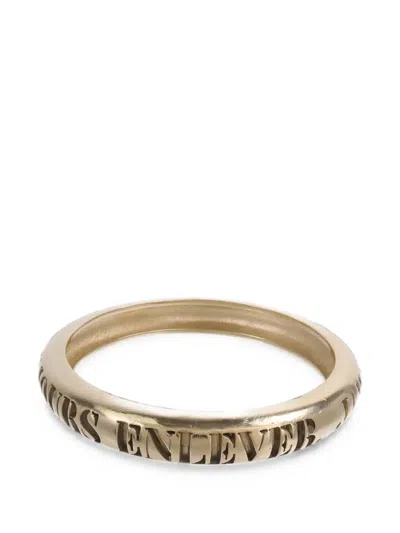 Pre-owned Chanel Cut-out Lettering Bangle Bracelet In Gold
