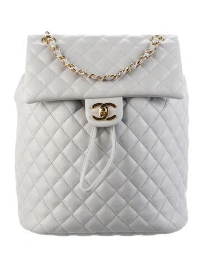 Pre-owned Chanel Daily Supple Backpack In Gray