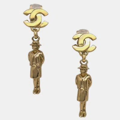 Pre-owned Chanel Dangle Earrings Clip-on Gold 02p