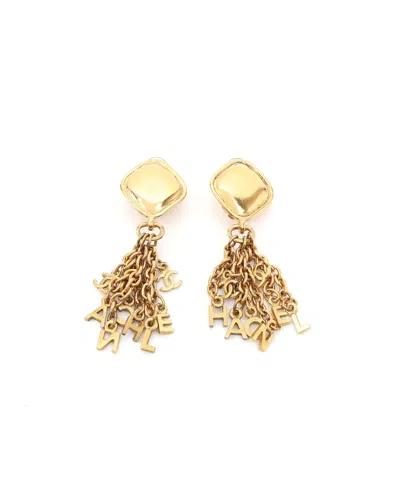 Pre-owned Chanel Dangling Clip-on Earrings In Gold