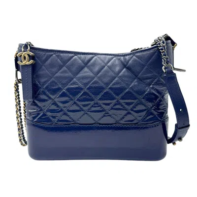 Pre-owned Chanel Dark Blue Leather Shoulder Bag ()