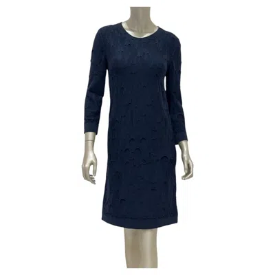 Pre-owned Chanel Dark Blue Wool Dress Sz.38
