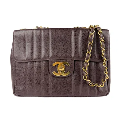 Pre-owned Chanel Dark Brown Caviar Leather Shoulder Bag ()