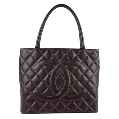 Pre-owned Chanel Dark Brown Grained Calfskin Shoulder Bag ()