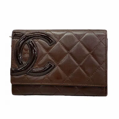 Pre-owned Chanel Dark Brown Leather Coin Purse/coin Case ()