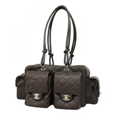 Pre-owned Chanel Dark Brown Leather Shoulder Bag ()