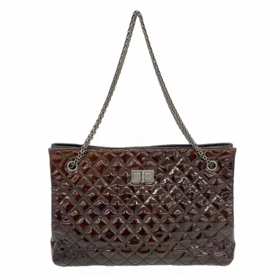 Pre-owned Chanel Dark Brown Patent Leather Tote Bag ()