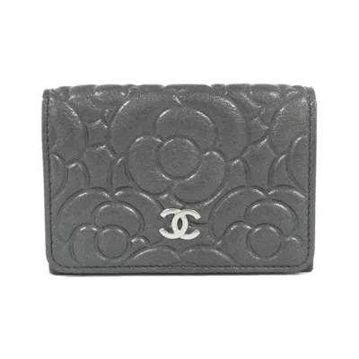 Pre-owned Chanel Dark Gray Wallet (tri-fold) ()