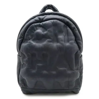 Pre-owned Chanel Dark Navy Leather Backpack () In Blue