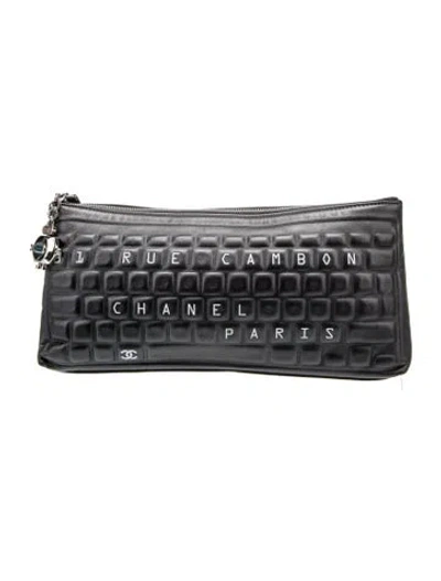 Pre-owned Chanel Data Center Keyboard Clutch In Black