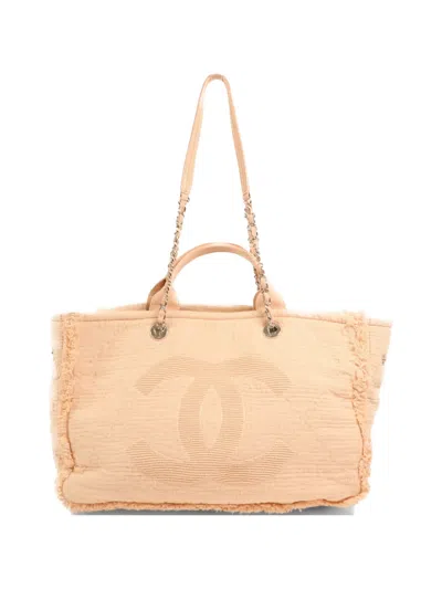 Pre-owned Chanel Deauville Cc Tote Bag In Neutral