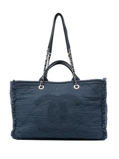 Pre-owned Chanel Deauville Jeans Tote Bag In Blue