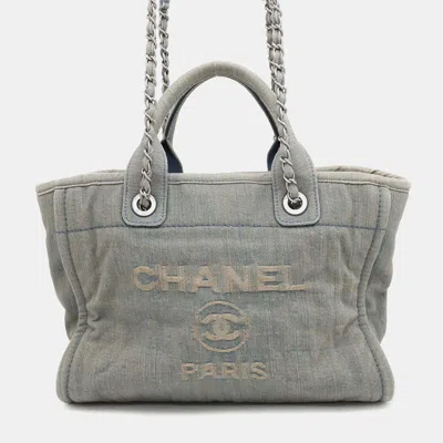 Pre-owned Chanel Deauville Light Blue Denim Size Small