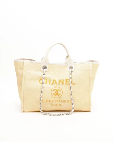 Pre-owned Chanel Deauville Mm Tote Bag In Multi