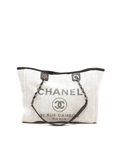 Pre-owned Chanel Deauville Mm Tote Bag In Multi