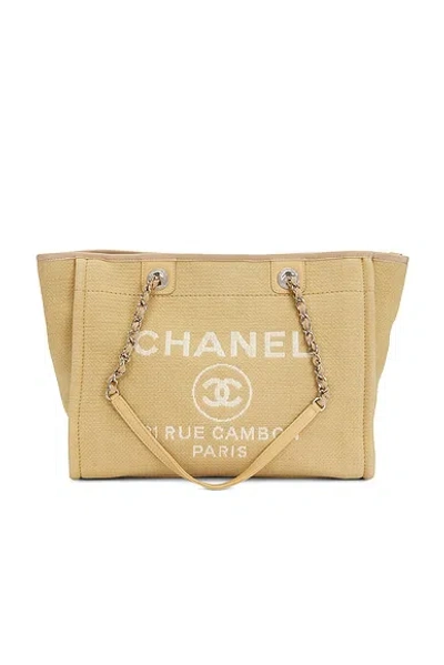 Pre-owned Chanel Deauville Mm Tote Bag In Orange