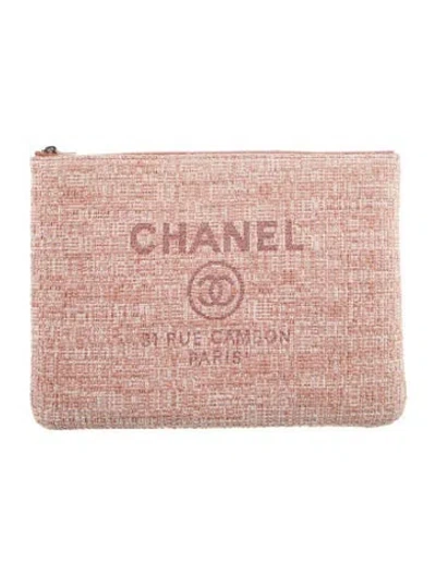 Pre-owned Chanel Deauville O-case In Pink