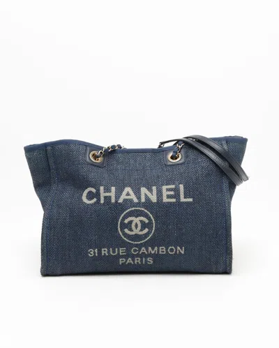 Pre-owned Chanel Deauville Pm Raffia Tote Bag