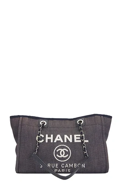 Pre-owned Chanel Deauville Tote Bag In Black