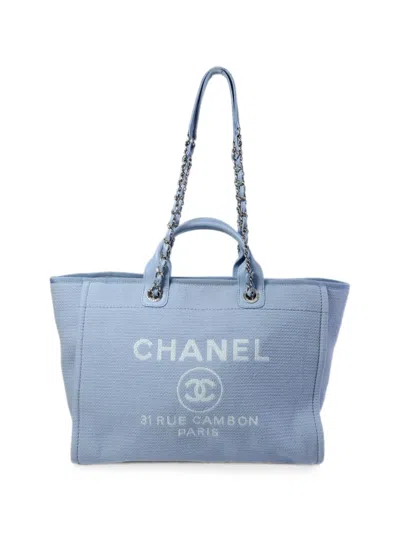 Pre-owned Chanel Deauville Tote Bag In Blue