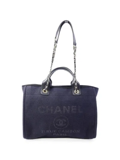 Pre-owned Chanel Deauville Tote Bag In Blue