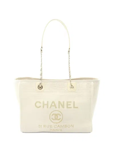 Pre-owned Chanel Deauville Tote Bag In Neutral