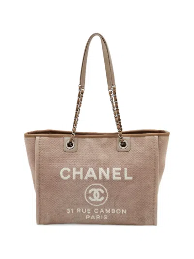 Chanel Deauville Tote Bag In Brown